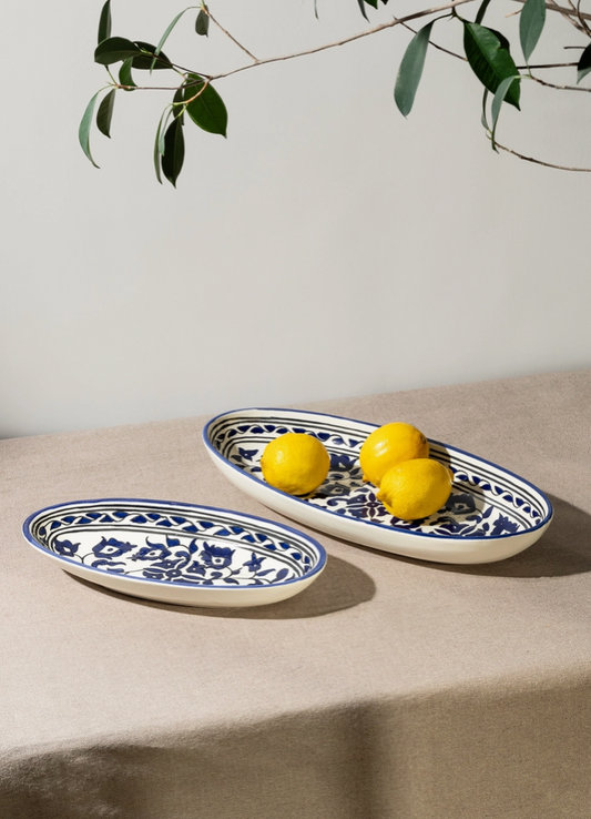 Ceramic Hand Painted Decorative Oval Plate