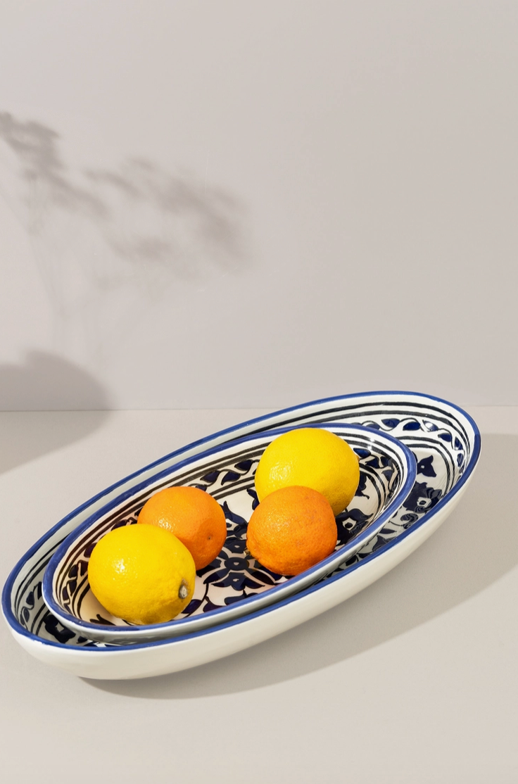 Ceramic Hand Painted Decorative Oval Plate